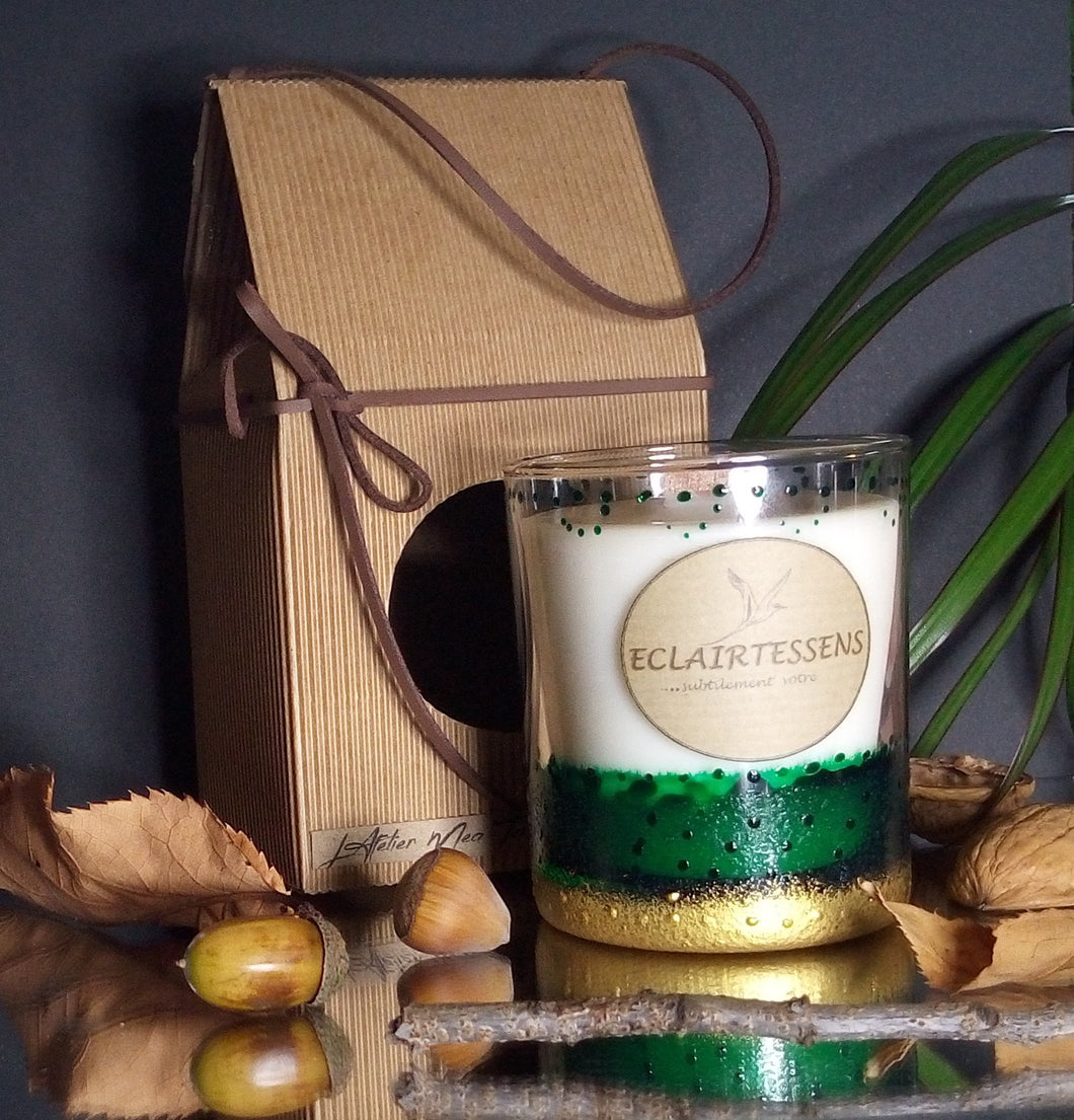 Bougie décorative - green and gold